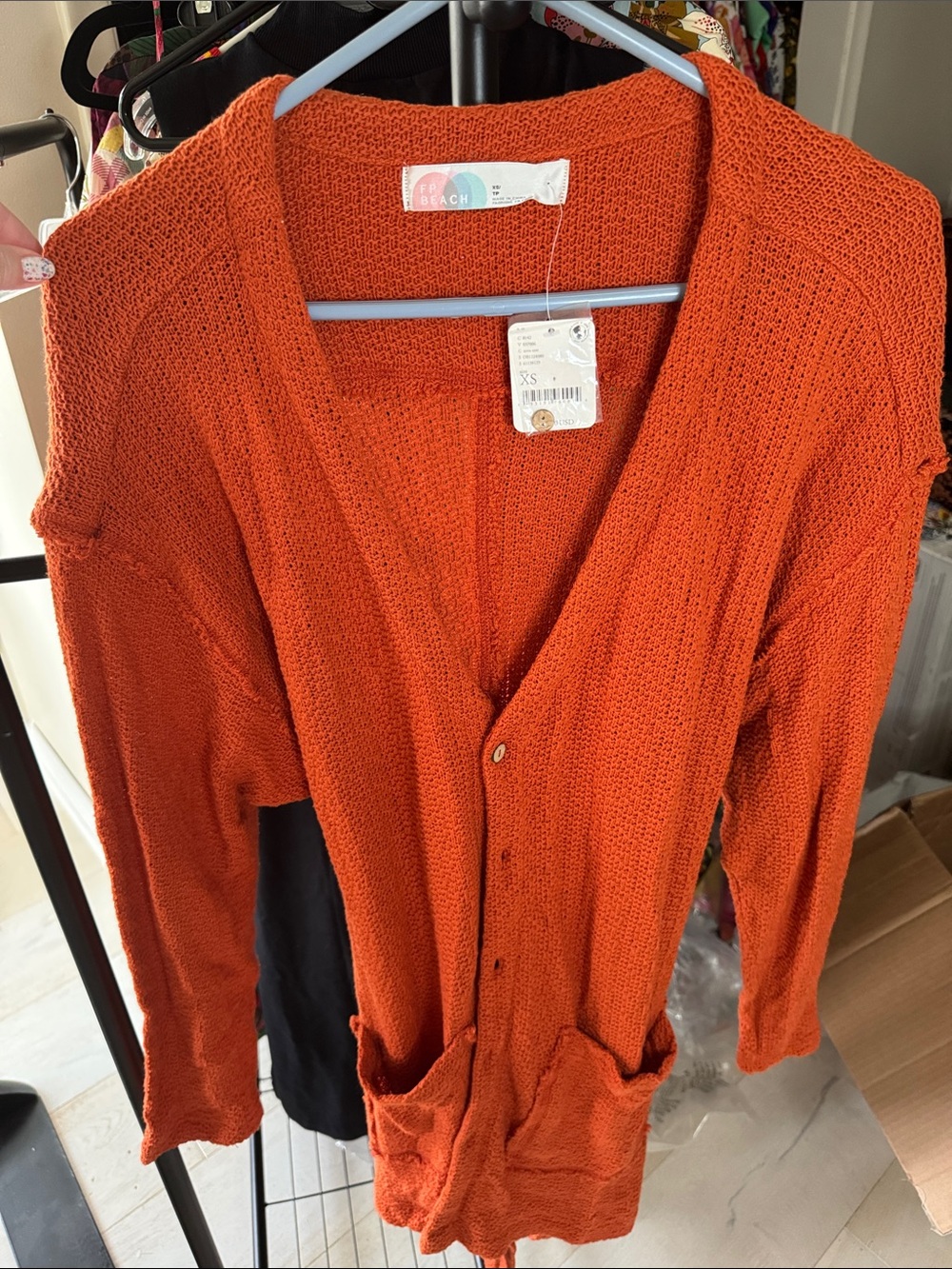 FP Beach Burnt Orange Cardigan